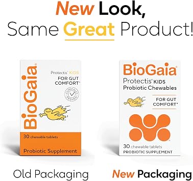 BioGaia Kids Probiotic Chewables | Promote Regularity | Ease Occasional Tummy Troubles | Ages 3+ | Allergen, Dairy, Soy & Gluten Free | Backed by 30 Years of Probiotic Research | 90 Day Supply