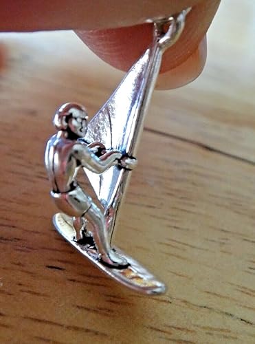 Miniatura 2 de Nuevo dije de plata de ley 3D de 0.906 x 0.748in para surf, windsurf, windsurfista, CII2509SEE