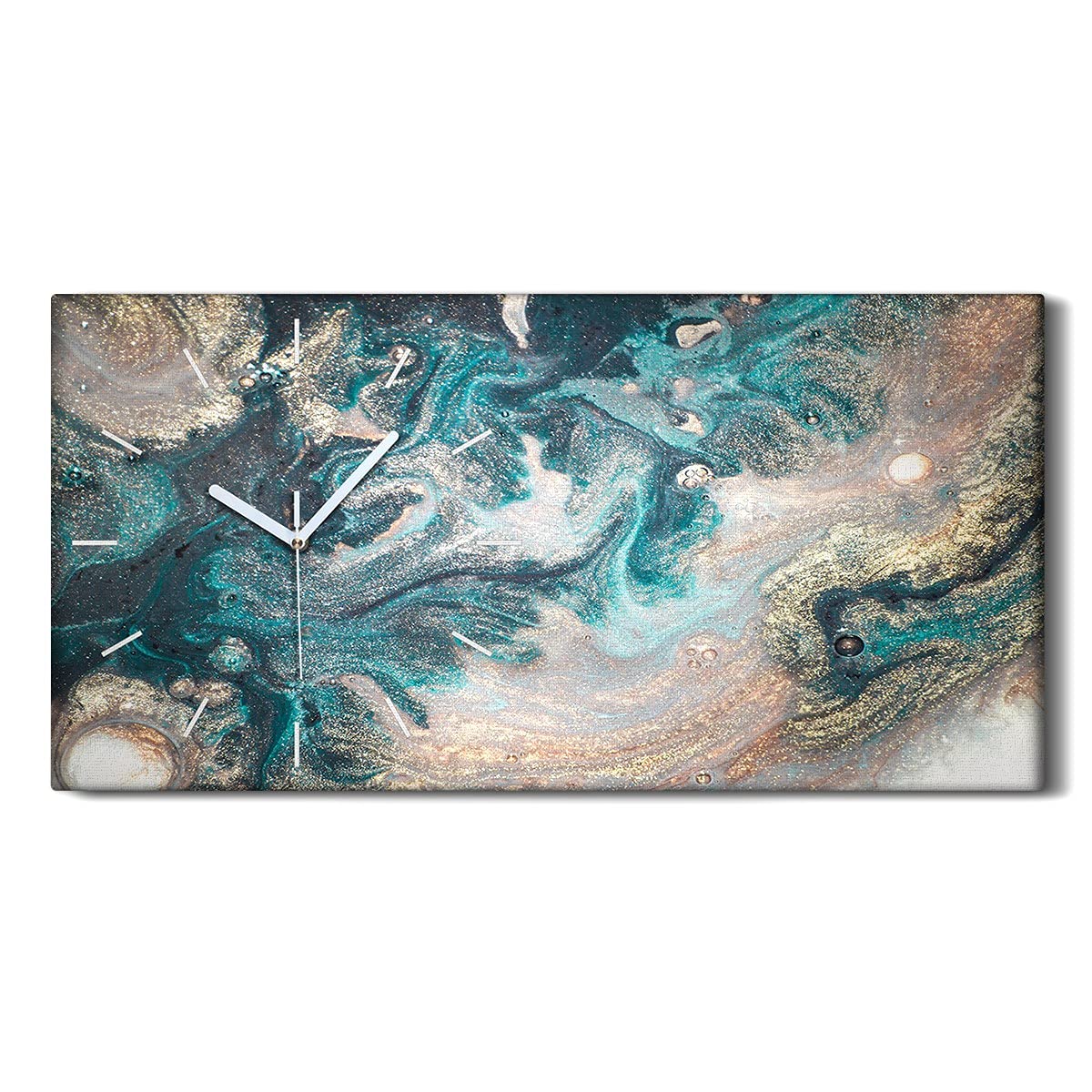 Horloge sur Toile Sans Tic-Tac Marbre Abstrait pour Chambre