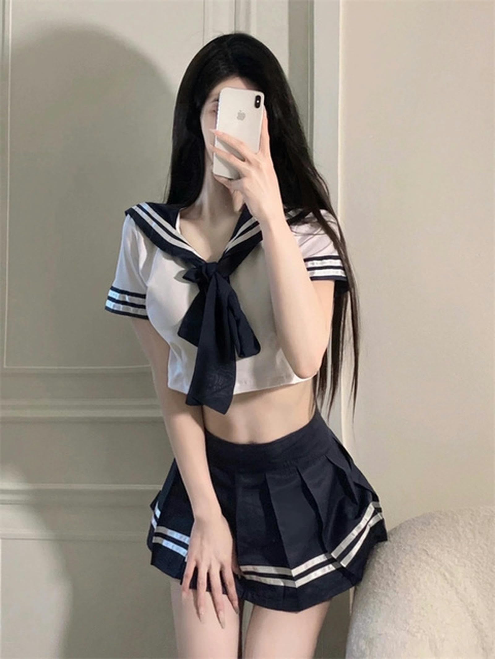 Amazon.com: Cosplay Lingerie School Student Uniform Role Play Costume Women  Cute Skirt Tight Blouse Set Porn College Girl-1205-Below 60Kg : Clothing,  ...