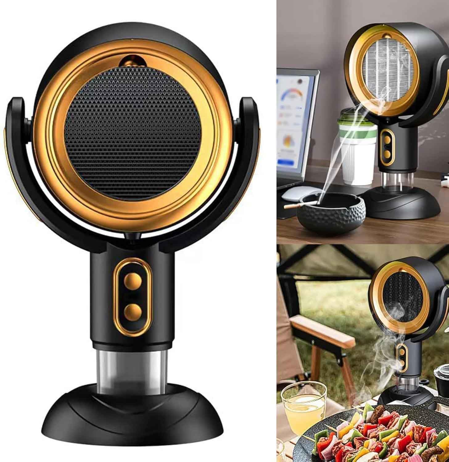 Cappa Aspirante Portatile per Cucina – Ventilatore per Fumo e Odori con Filtro al Carbone, Mini Aspiratore USB Ricaricabile, Perfetto per Fumatori e Cucina,Yellow