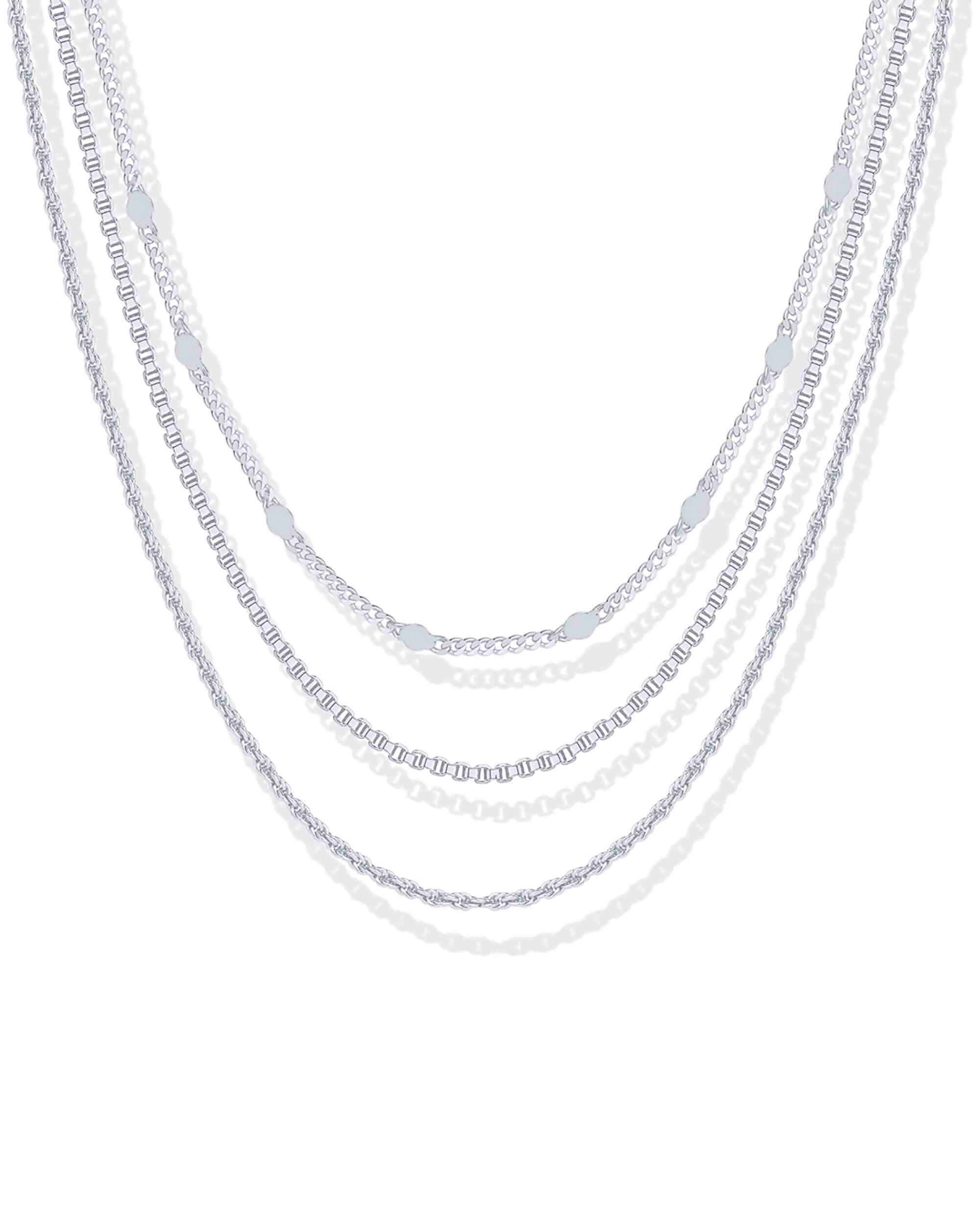PAVOI 14K Gold Plated Layering Chain Necklaces for Women, Stackable Chains Trendy Layered Necklaces with Snake, Curb Link, Paperclip Chains, Dainty Layering Necklace