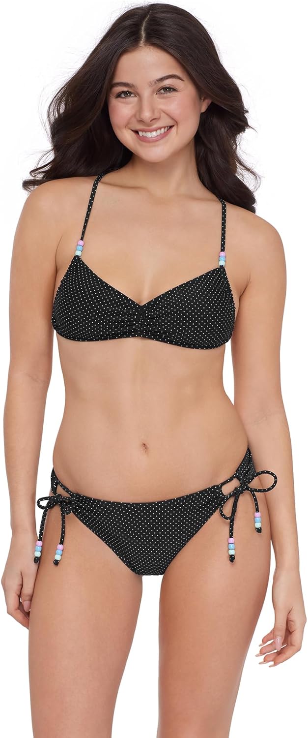 Steve Madden Womens Sweetheart Bralette Bikini Top with X-Back Adjustable Straps