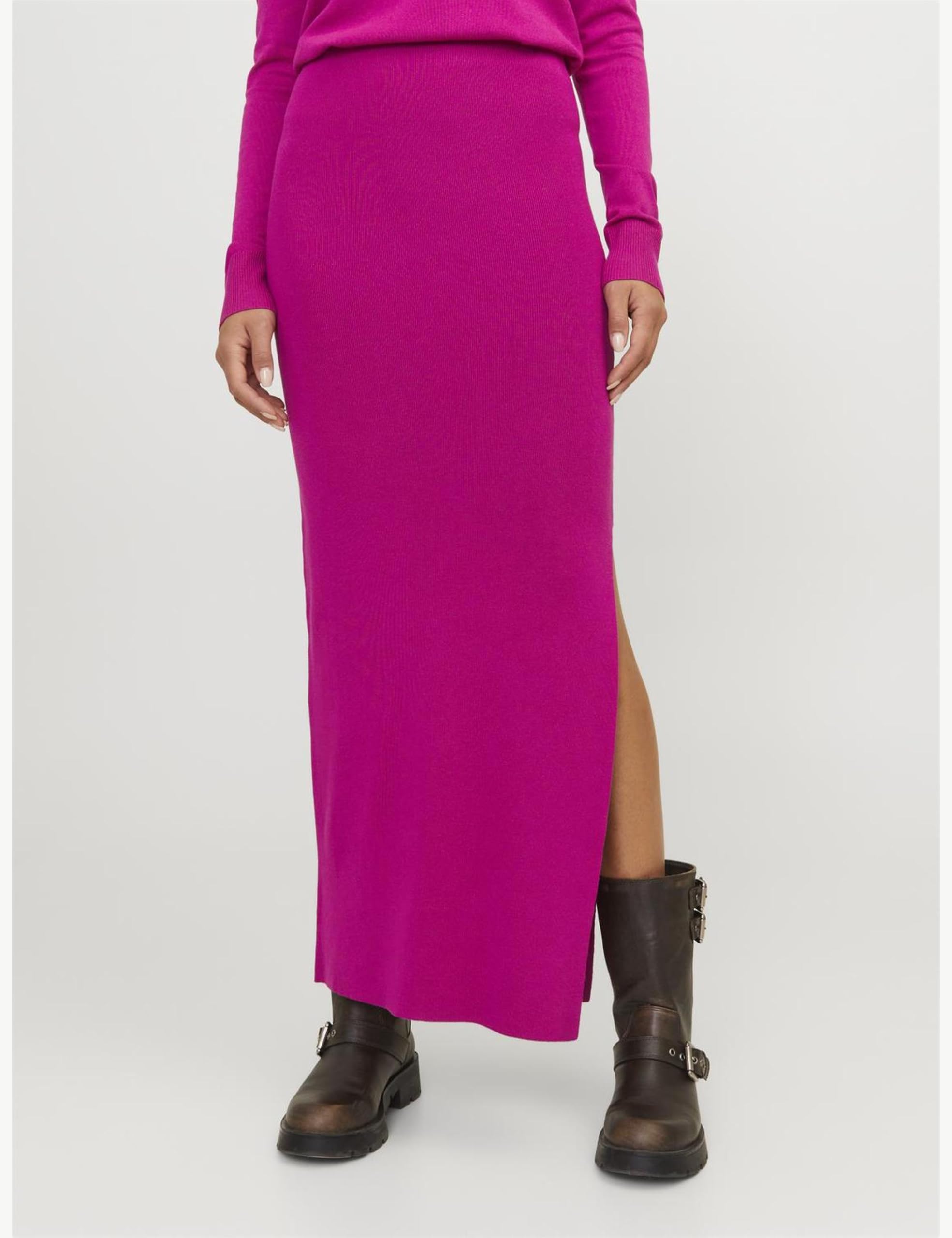 JJXX Damska spódnica z dzianiny Jxdahlia Long Skirt Knit, fuksja czerwony, S