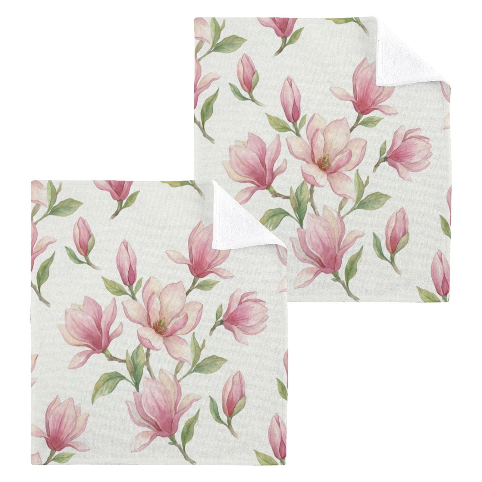 BOESI Floral Pattern 12x12in Cotton Washcloth,Face Towel