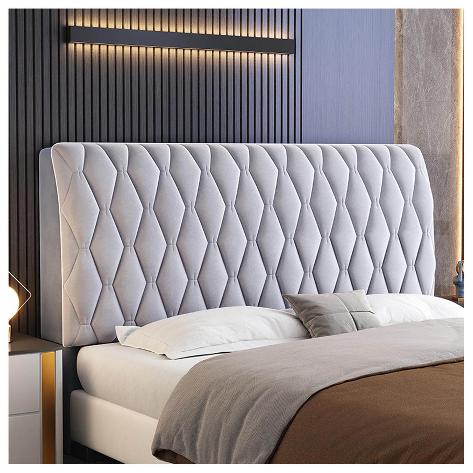 Gofohimi Light Gray Velvet Headboard Covers For King Size Bed Headboard Cover Queen Full Dustproof Headboard Protectorhead Board Cover Twin Headboard Slipcover,,120Cm
