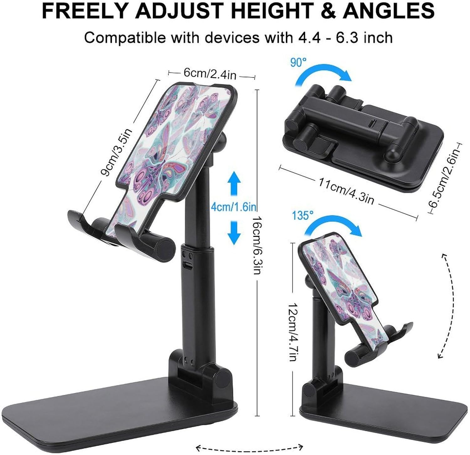 Purple Butterfly Foldable Cell Phone Stand for Desk Accessories image 2