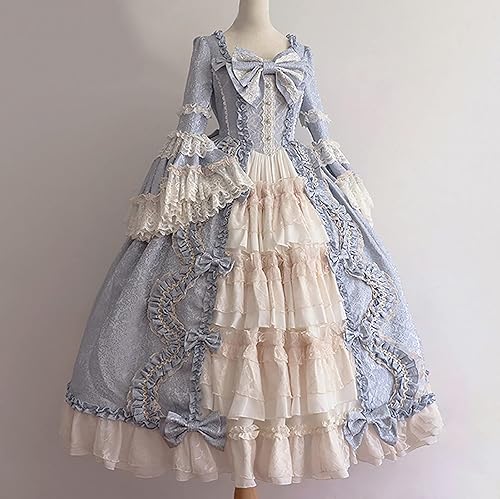 Miniatura 2 de anuyalue Vestido renacentista para mujer, manga acampanada, vestido de lolita, vestidos victorianos para mascarada, disfraces de princesa esponjosos