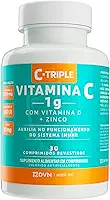 Vitamina C 1g + D 400 ui + Zinco 10mg 30 Comprimidos - C-Triple - Imunidade e Antioxidante