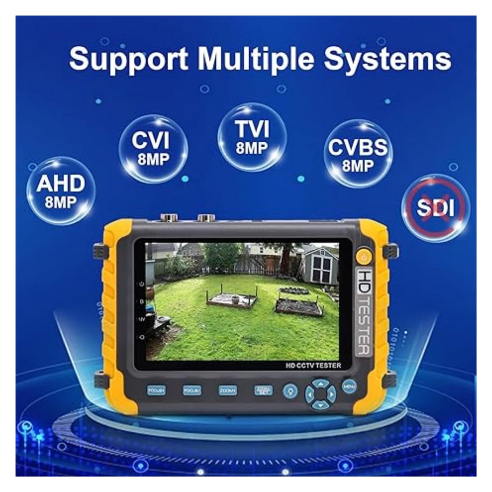 Tester for Monitor CCTV IV8W 8MP AHD/CVI/TVI CVBS Tester for telecamere CCTV Tester AHD con Ingresso VGA Tester Video(7A with Battery)