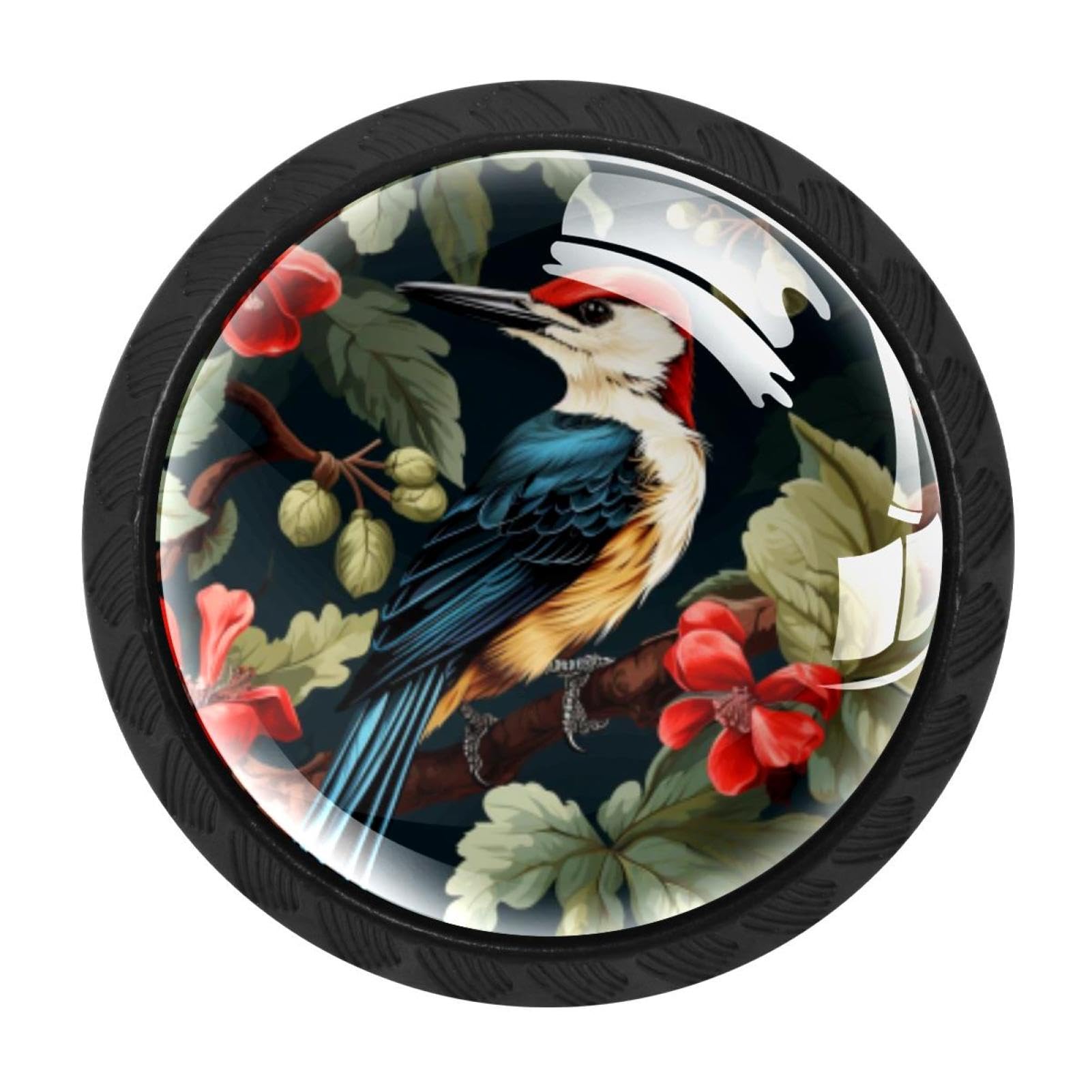 CHENZZZZ Woodpecker Cabinet Knobs 4 Pieces Drawer Kitchen Cabinets Dresser Cupboard Wardrobe Unique Pulls Handles