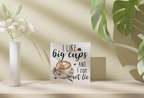 Miniatura 2 de Decoración de barra de café de Navidad, letrero de caja de madera para café y té, letrero de pared de cocina con tazas grandes