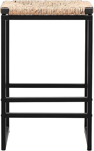 Miniatura 8 de Juego de 2 taburetes de bar, taburetes de bar de altura de mostrador de cocina, taburetes de isla de cocina con respaldo, patas de metal modernas