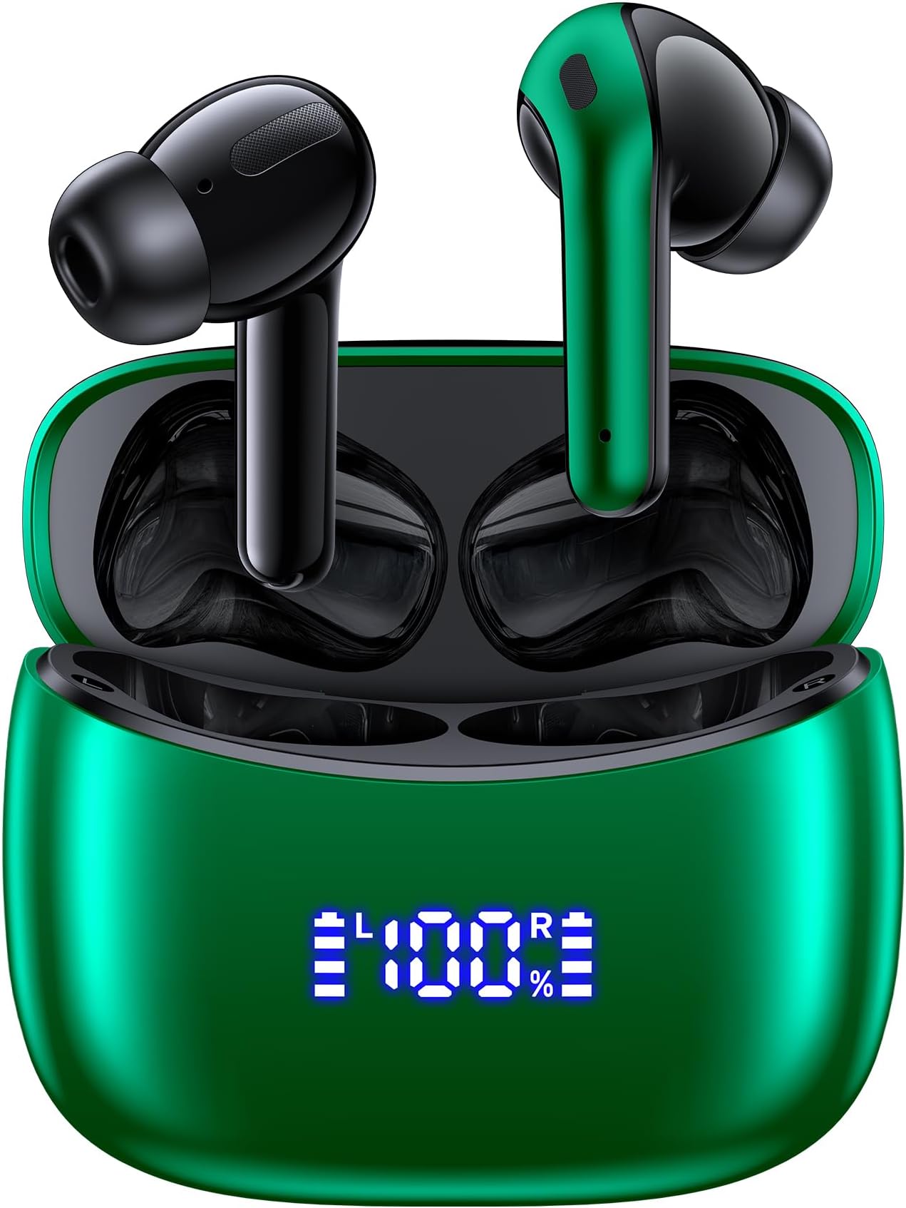 Wireless Earbuds Bluetooth 5.4 Headphones 60H Playtime Bass Stereo Earbuds with Noise Cancelling Mic LED Display Earbuds & in Ear Earphone IP7 Waterproof for Laptop Pad Phones Sport