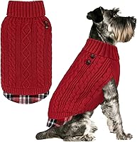 Vista 37 de KYEESE Suéter suave para perros pequeños, hembras, abrigado, de cuello alto, ropa elástica de punto para gatos, abrigo cómodo para mascotas