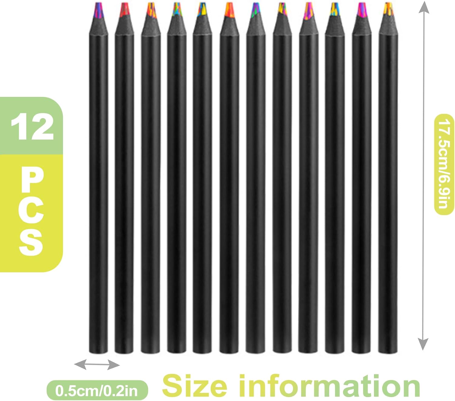 12 Pack Rainbow Colored Pencils Bulk Multicolor Wooden Drawing Pencil Set for Adult Art Supplies Sketching Shading Crafting Scrapbooking Office Studio image 2