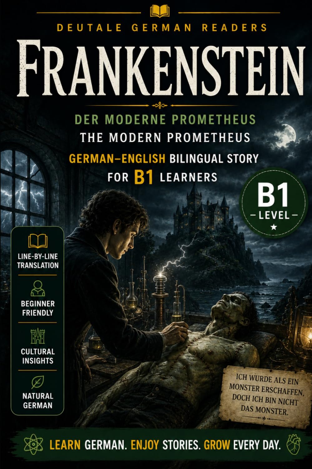 Frankenstein: German-English Bilingual Story for B1 Learners | DeuTale: Learn German Through Stories (German-English Bilingual Stories — B1 | DeuTale)