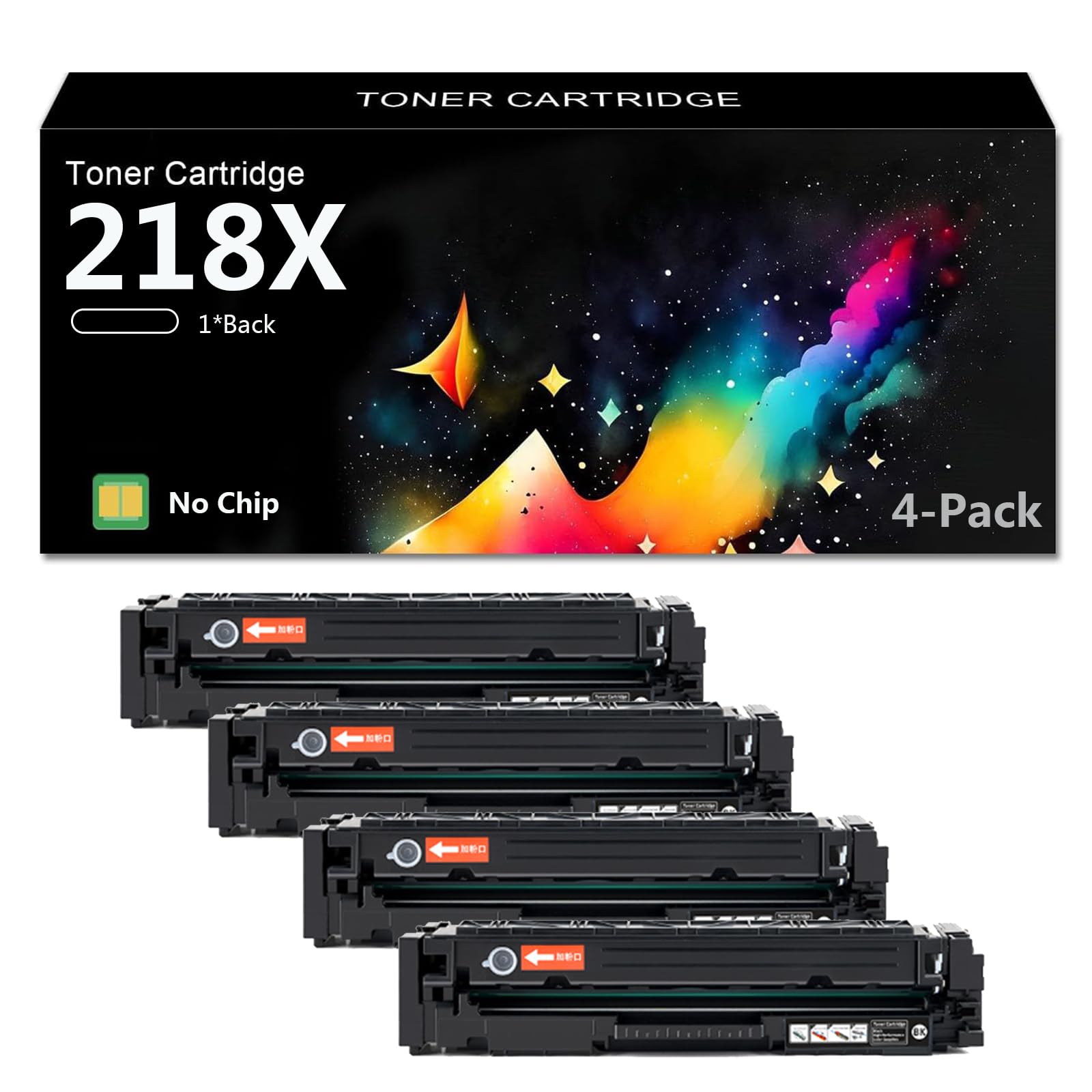 Cartuccia Toner Sostitutiva Compatibile 218X Senza Chip per HP Color Laserlet PRO 3201dw MFP 3301cdw MFP 3301fdw MFP 3301sdw Stampante, 3200 Pagine, Accessori per Stampanti,4*Black