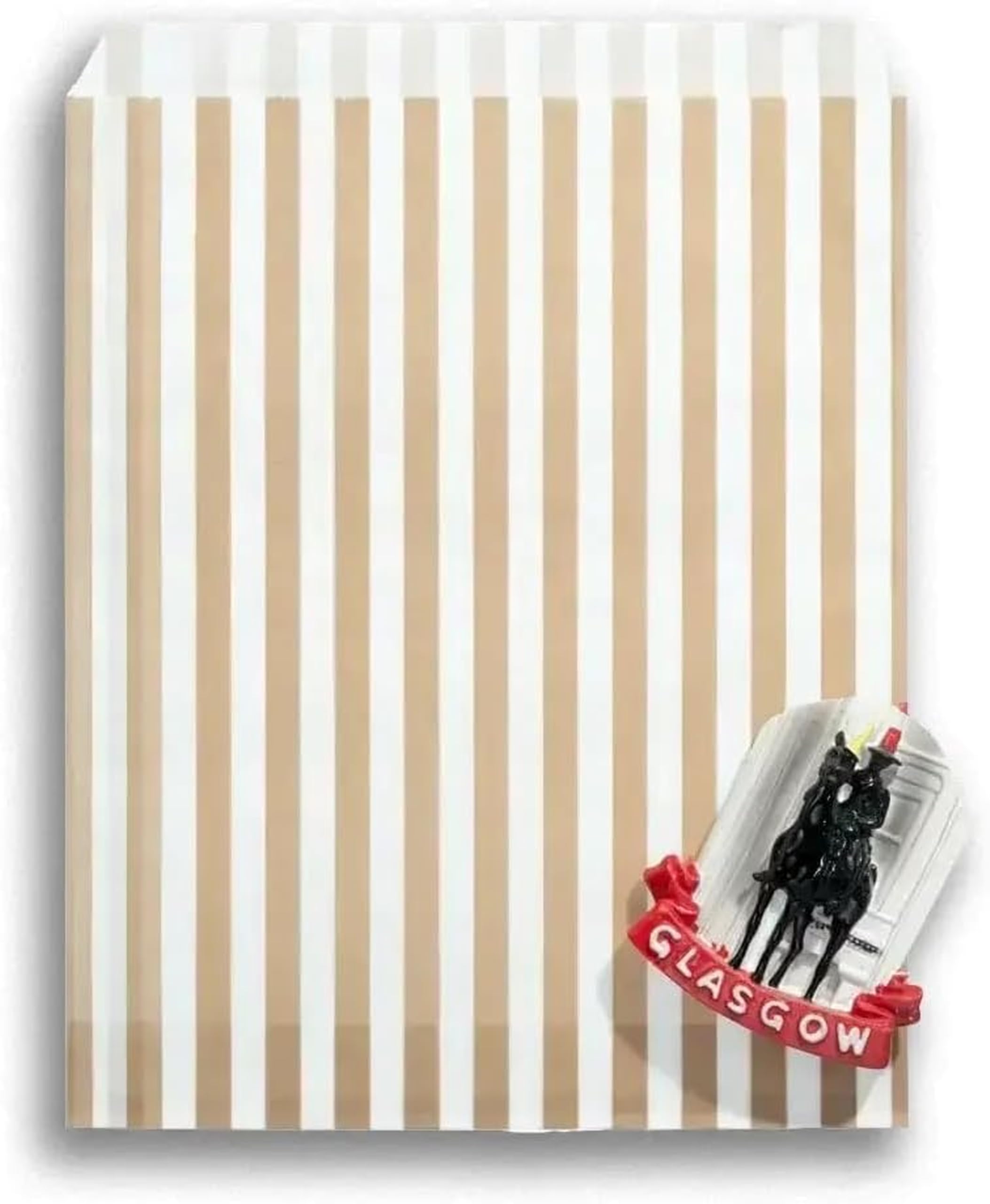 RFE 5" x 7" Striped Candy Sweet Paper Bags | Wedding Buffet Favour Cake Gift Pick n Mix Shop | Premium Quality UK Made *CHOOSE SIZE & QUANTITY* (Gold, 100 Bags)