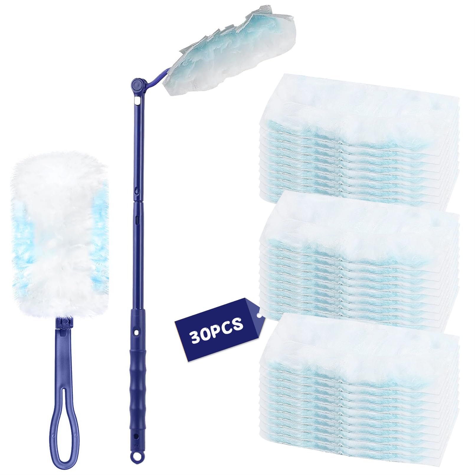 40 Stück Staubmagnet Set - Staubwedel Nachfülltücher Mit 2 Griffen