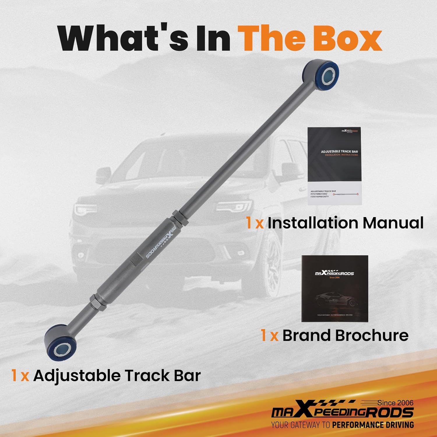 maXpeedingrods 2-6" Lift Front Adjustable Track Bar for Ford F250 F350 Super Duty 1999-2004,Panhard Rod for Excursion 2000 2001 2002 2003 2004 2005, Gray