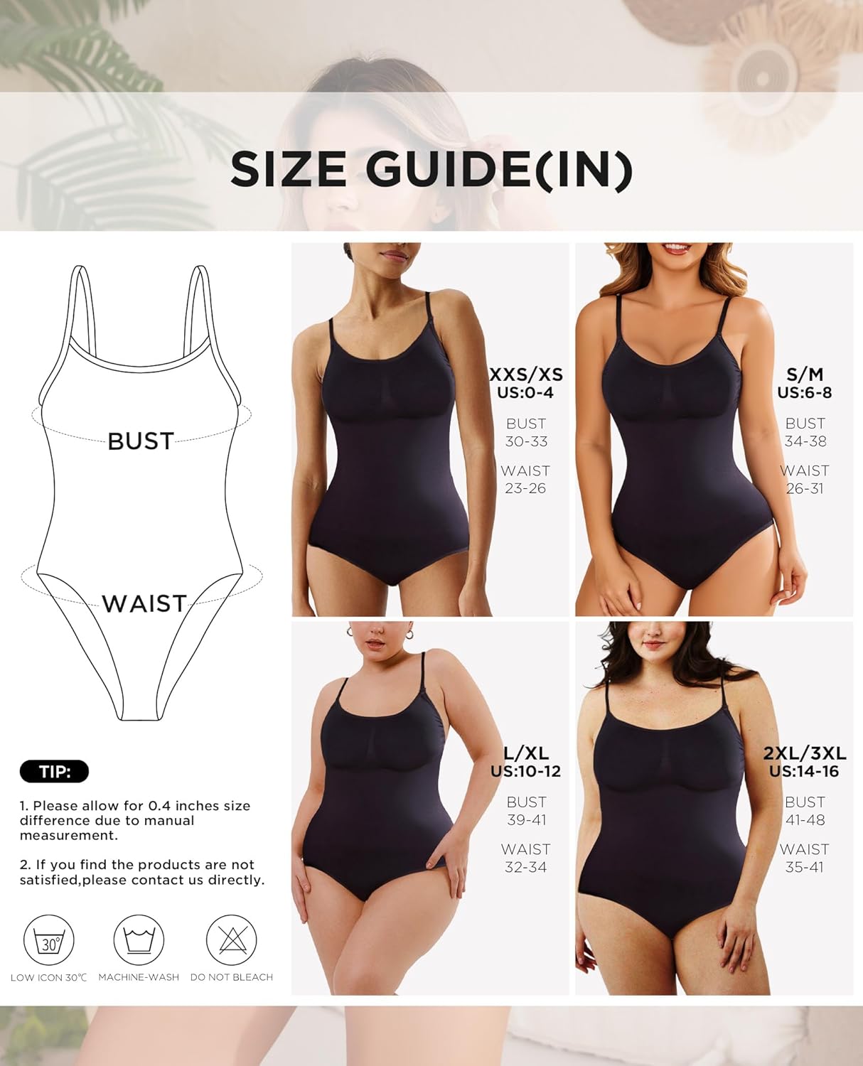 Shapewear Tummy Control for Women Seamless Bodysuit with Adjustable Straps Body Shaper Suits - Image 6