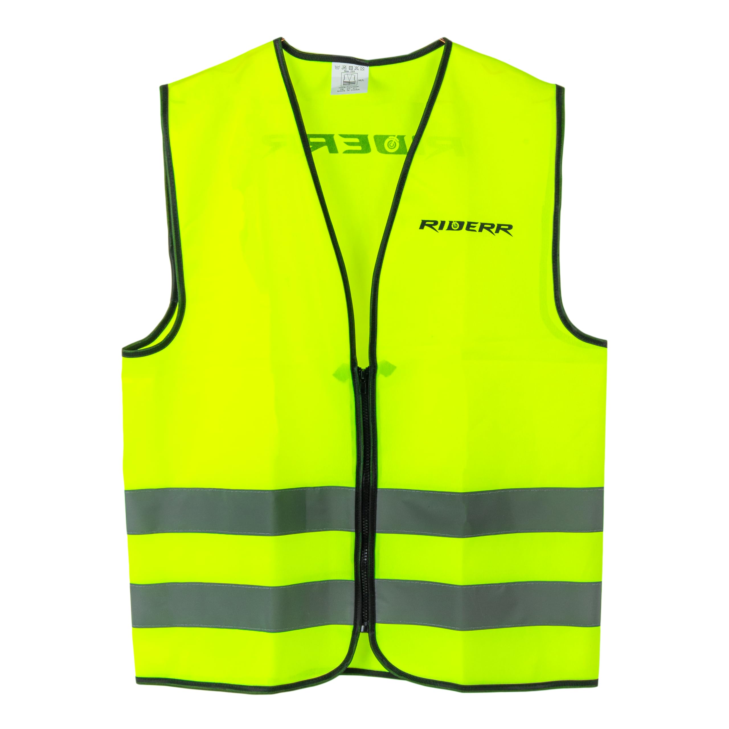 RIDERR High Visibility Motorcycle Safety Vest, Fluorescent with Reflective Material, M/L & XL/2XL Sizes - Hi Vis Vest (XL/2XL)