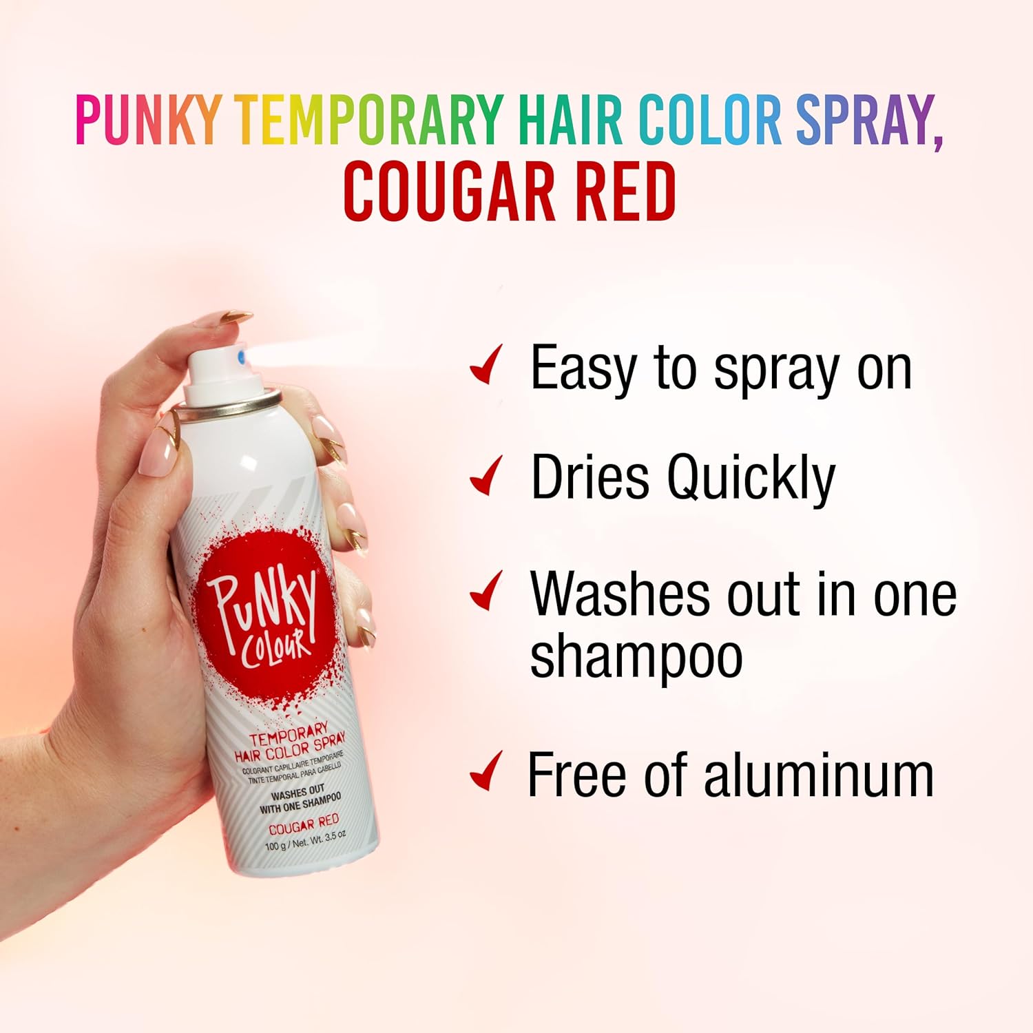 Punky Red Instant Hair Color Spray - Non-Damaging 3 71deEcavVPL. SL1500
