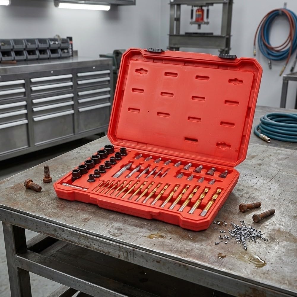 Set Estrattori Viti 49 Acciaio Antiarruggine Set Estrattori Viti