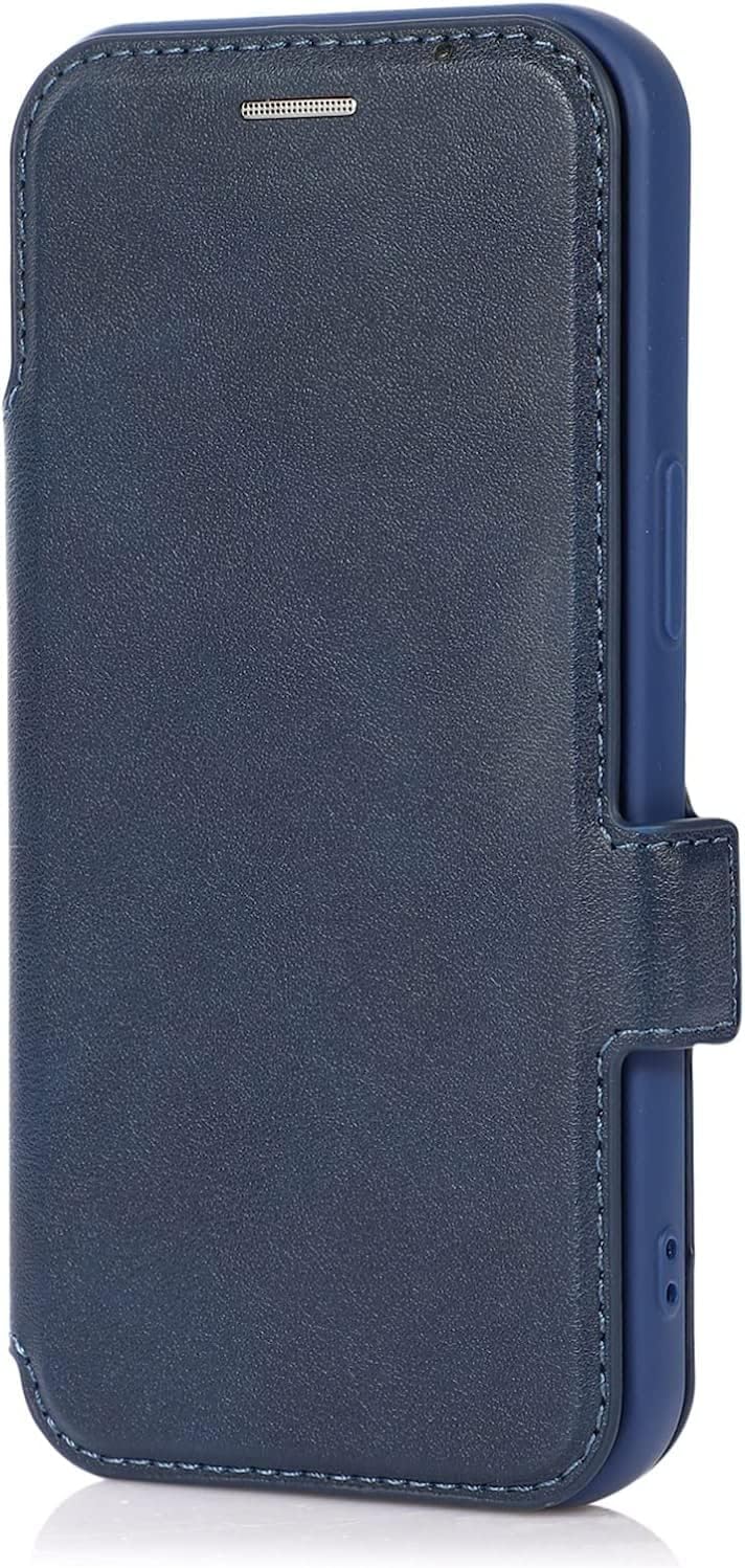 Case for iPhone 14/14 Plus/14 Pro/14 Pro Max, Multifunction PU Leather Flip Wallet Cover, Slider Camera Design, with Card Slots Holder (Color : Preto, Size : 14 6.1")