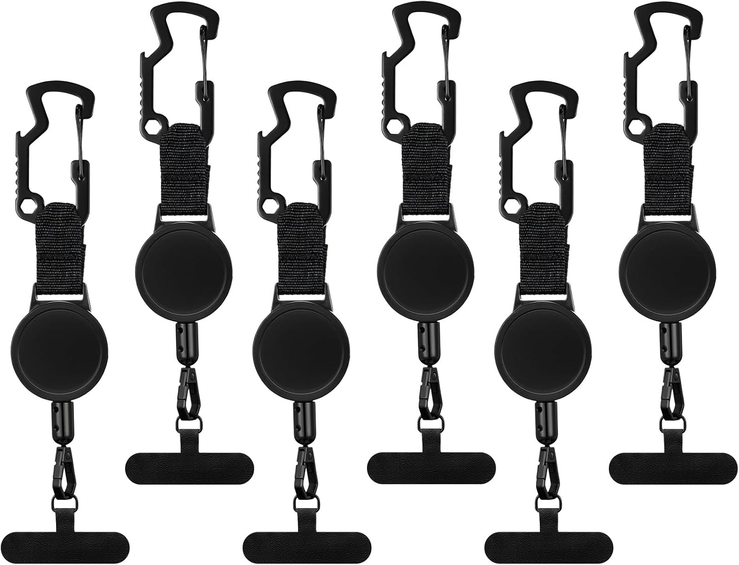 Sabary 6 Pcs Anti-theft Phone Tether Cell Phone Tether Universal Phones Lanyard Locking Carabiner Retractable for Ski Outdoor