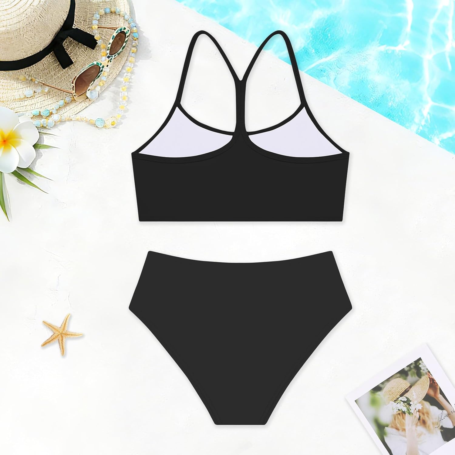 Weixinbuy Girls Swimsuits Bikini Set Kids Bathing Suit Bikini Top Bottom 2Pcs Teen Girls' Swimwear Set
