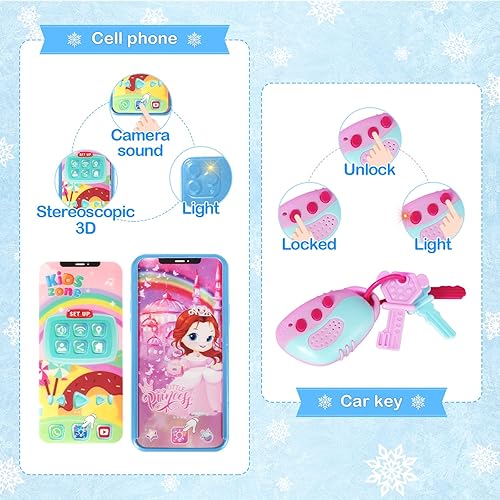 Vista 11 de Shemira Bolso de juego para niñas pequeñas, juguetes de princesa para niñas de 3, 4, 5, 6, 7, 8 años, regalo de Navidad y cumpleaños, bolso