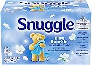Snuggle Fabric Softener Dryer Sheets, Blue Sparkle Cuddle-Up Fresh, 230 Ct, Long-Lasting Fresh & Clean Scent, Softens Fabric, Reduces Static, Fights Wrinkles, Helps Repel Lint & Pet Hair, HE Safe
