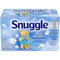 Snuggle Fabric Softener Dryer Sheets Blue Sparkle Cuddle-Up Fresh 230 Ct Long-Lasting Fresh Clean Scent Softens Fabric Reduces