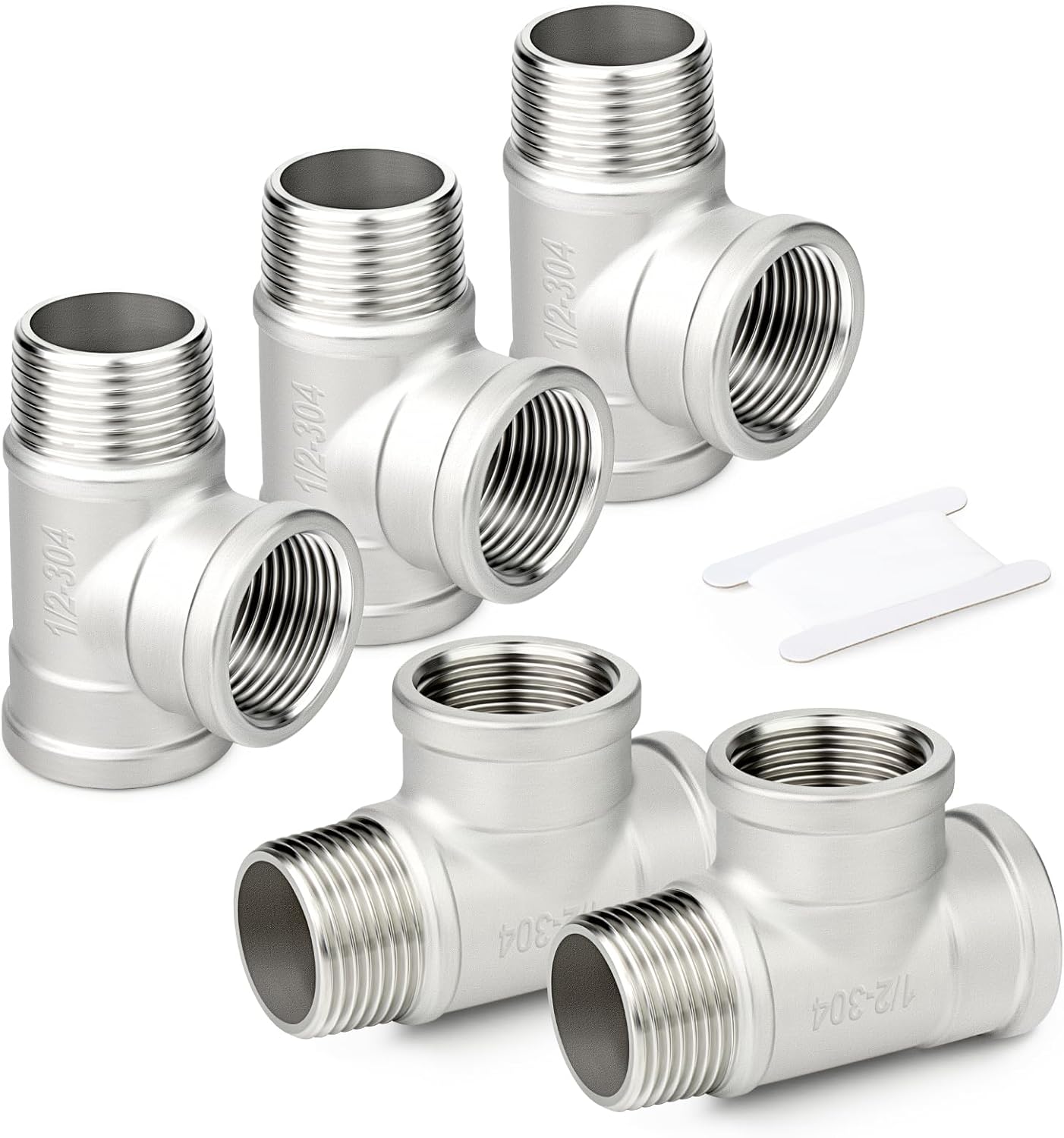 TAISHER 5PCS 304 Stainless Steel Cast Pipe Fitting, Reducer Coupling, 1
