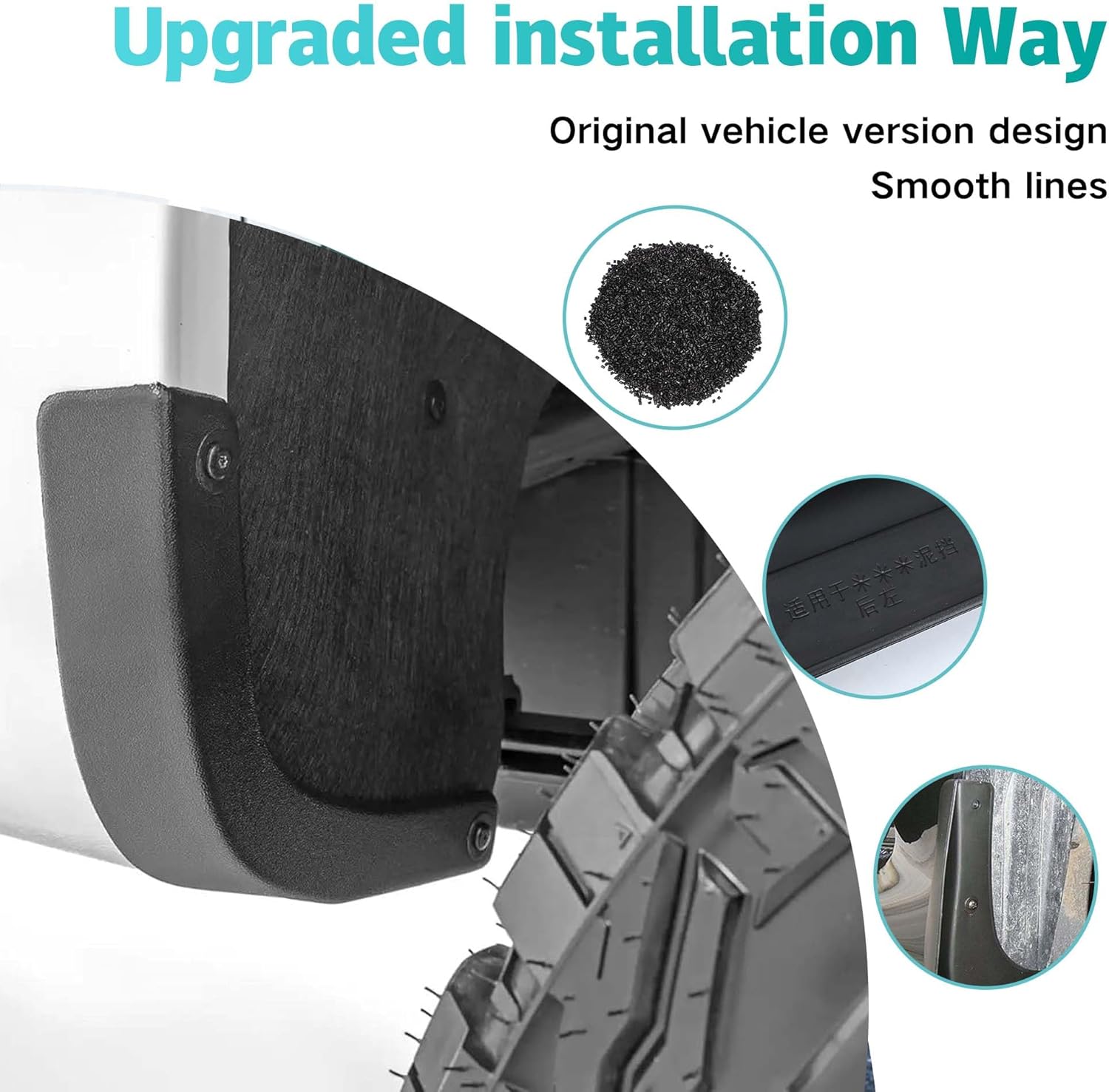 Mud Flaps Delete Compatible with Chevy Silverado 2500/3500HD (2020-2025) Accessories Splash Guards All Weather Fender Guard Mudguards Sediment Protection No Need to Drill Holes