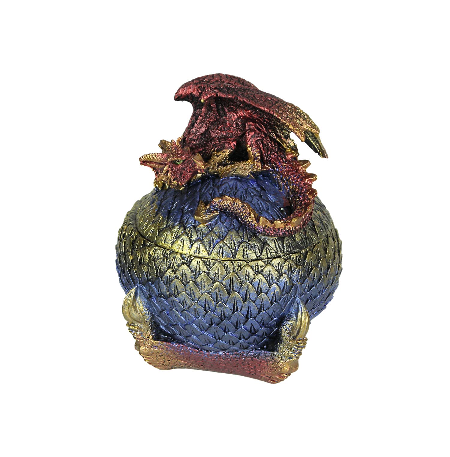 Red Dragon with Egg Trinket Box