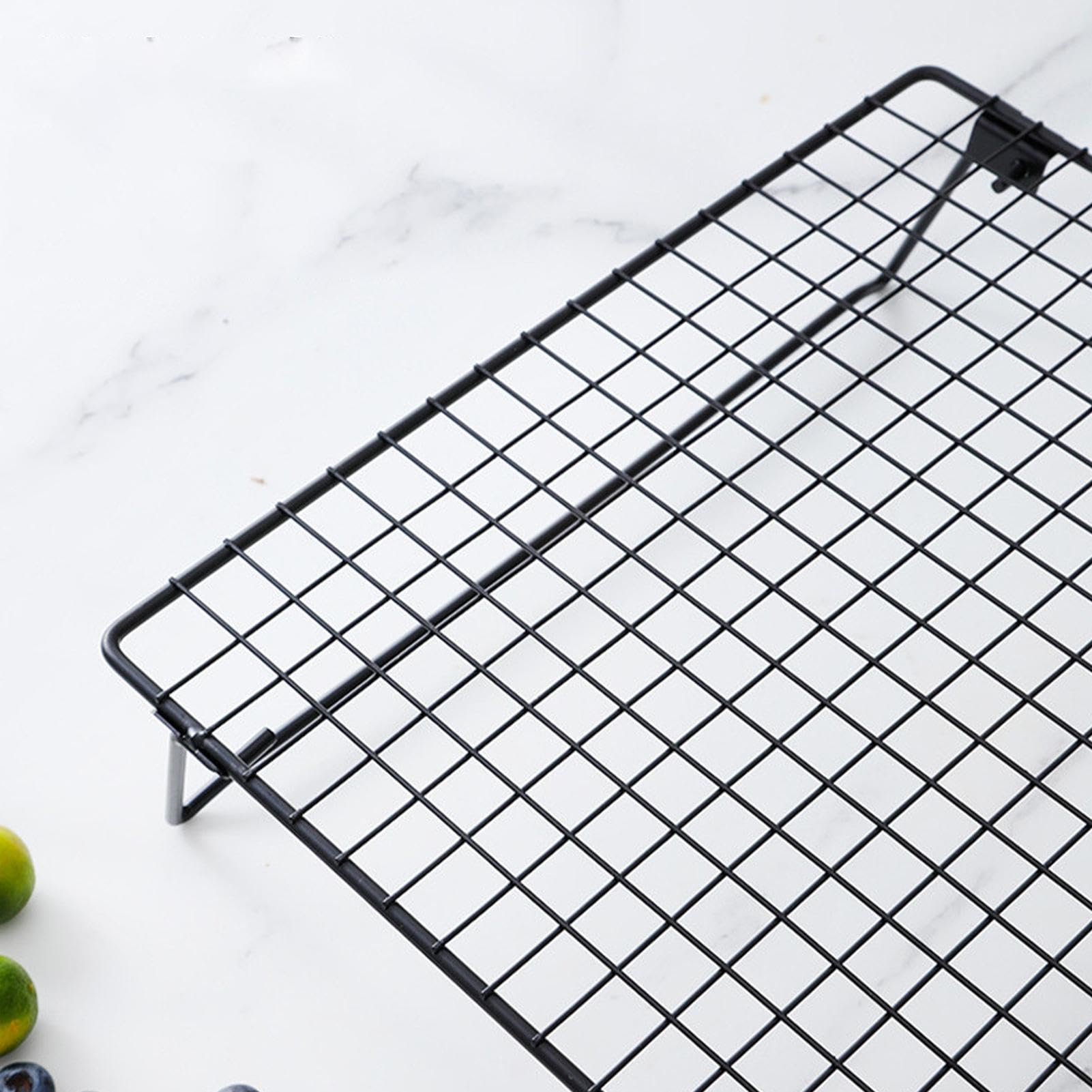 Cake Cooling Rack, Cooling Rack, Portable Sleek Stackable, Sturdy Decorative Carbon Steel, Kitchen Rack for Baking, Indoor, Outdoor, Present, Grilling, Roasting, 34 x 24 x 5.7 cm
