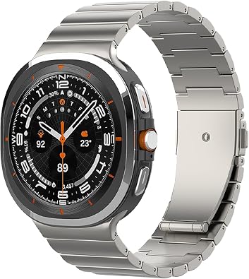 VeveXiao Luxury Designer Rugged Titaniums Band Compatible with Samsung Galaxy Watch 7 Ultra Band, Solid Titanium Metal Link Replacement Bands for Galaxy Watch 7 Ultra 47mm Men Women Strap