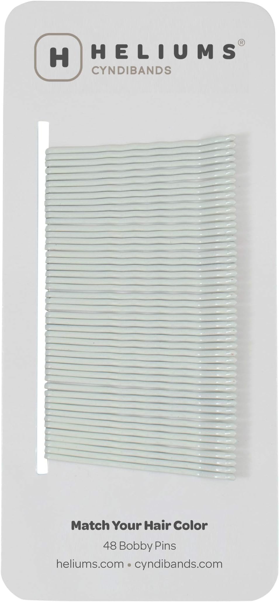 Heliums Kirby Pins - White - 48 Count, 5cm Wavy Hair Grips, Color Matched for White and Platinum Blonde Hair