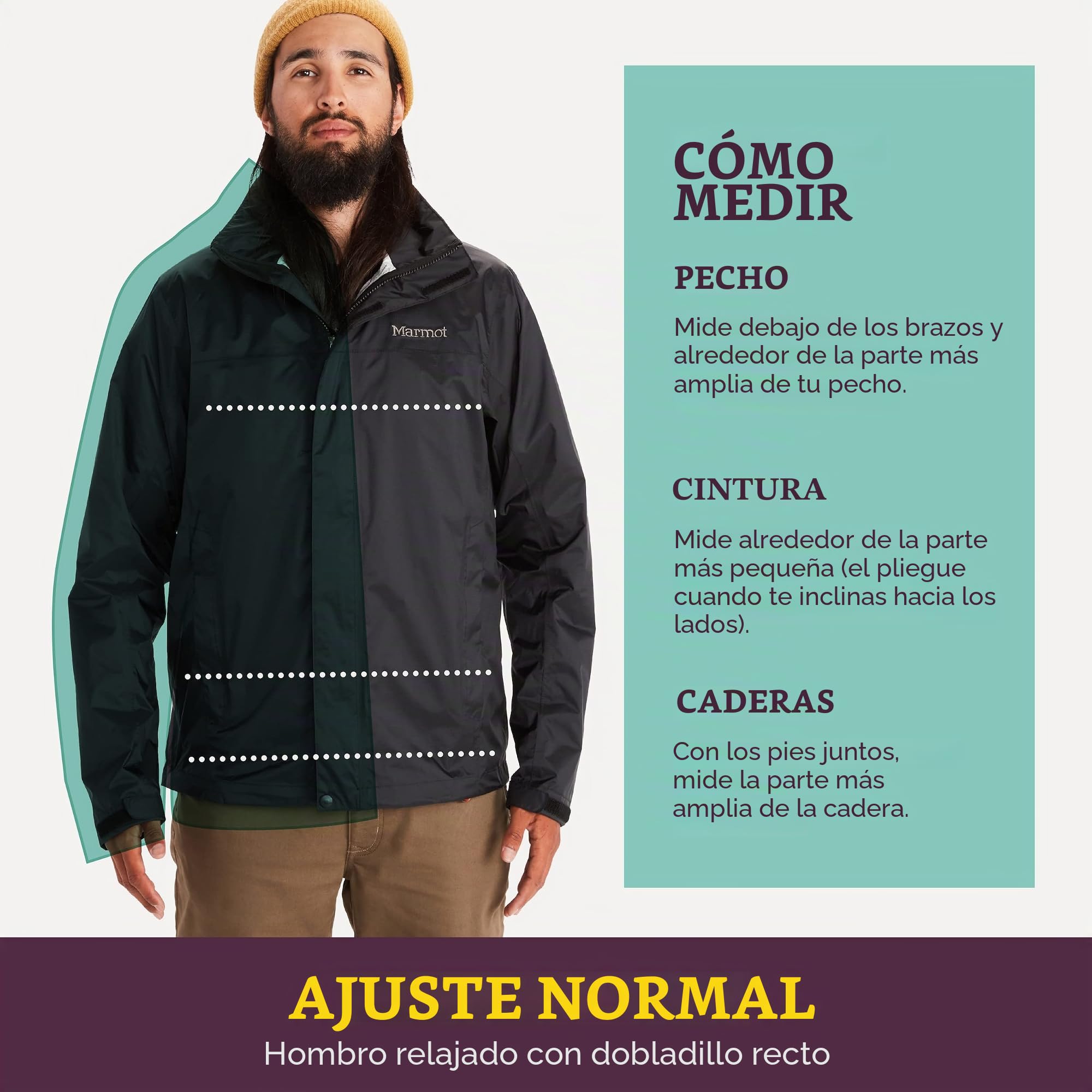 Marmot Chaqueta PreCip Eco para hombre, impermeable, impermeable, impermeable, impermeable, impermeable, transpirable, plegable, cortavientos, ideal para ciclismo y senderismo, Moon River