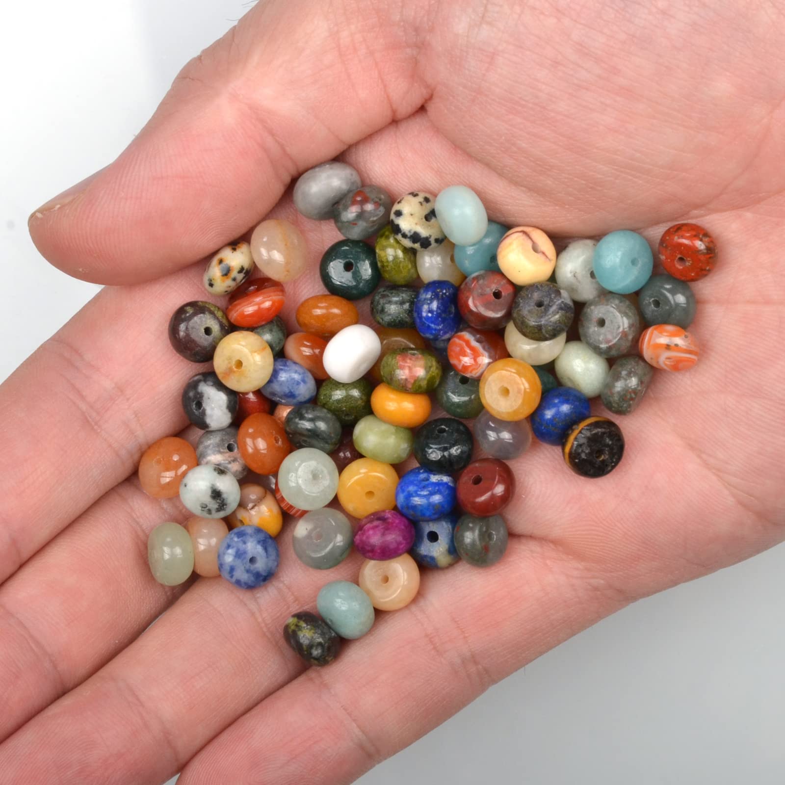 5x8mm Faceted Multicolor Rondelle Gemstone Beads - Loose Spacers For Jewelry Making