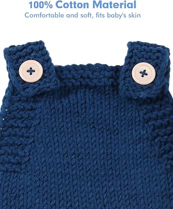 Newborn Photography Bear Outfits Baby Photoshoot Crochet Outfit Knitted Romper Boy Girl
