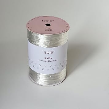 Pearlized White 4000D 250 Meters ISPIE Rayon Raffia in Roll for Hand Knitting&Crocheting -100% Viscose, Eco-Friendly, Anti-Static, Biodegradable, Breathable, Absorbent, Durable, Soft.