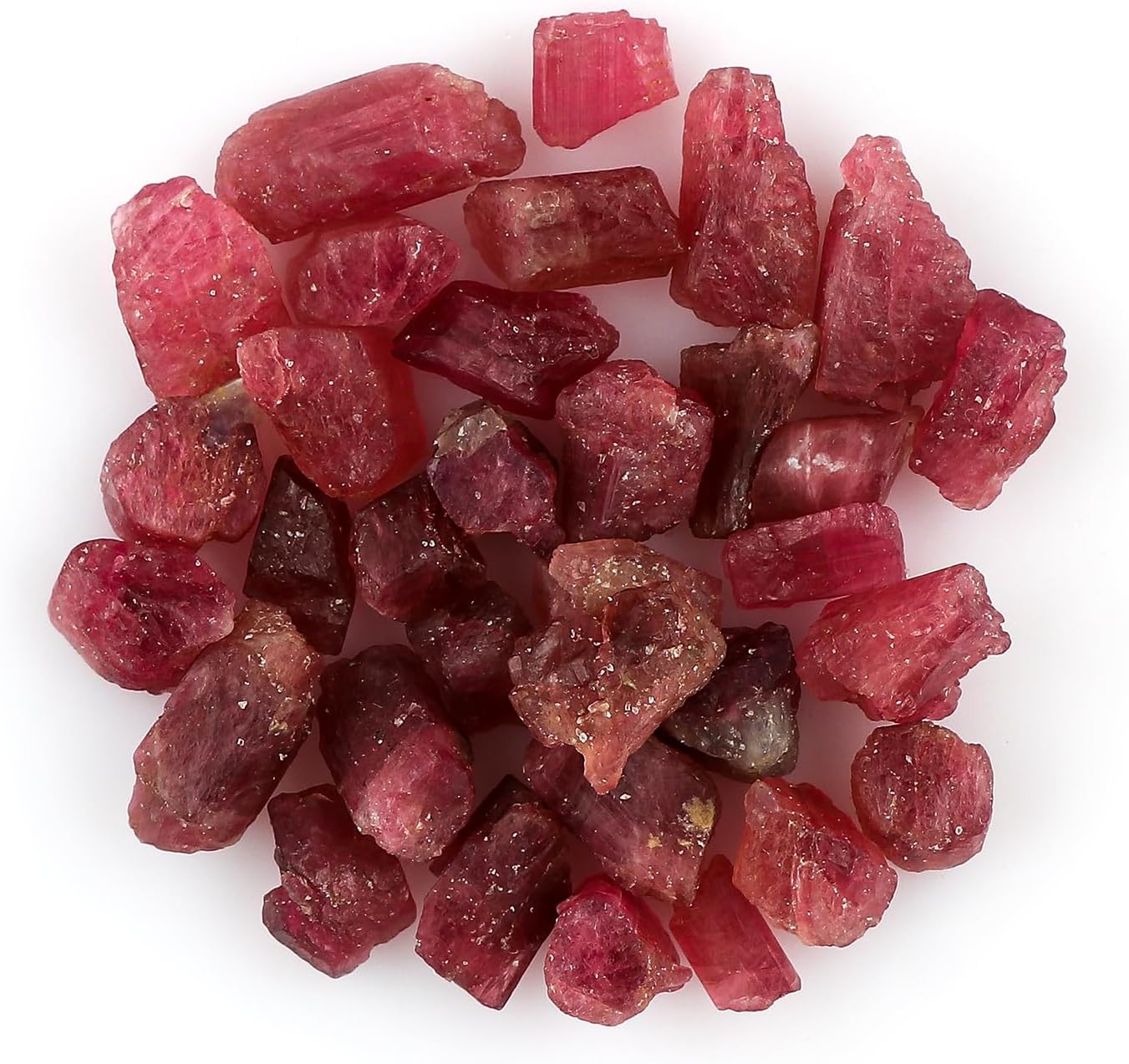 GEMKORA 50 carats Raw Rubellite/Pink Tourmaline Rough Gemstone, Natural Crystals, Energy Healing Stones, Wholesale Bulk Lot, Jewelry Making Supply, Gift Stone, DIY Stones