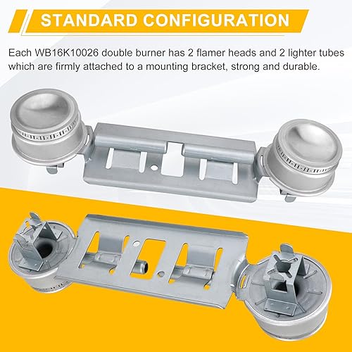 Miniatura 6 de Kit de quemador doble WB16K10026 Gama de gas de reemplazo de montaje de doble quemador compatible con quemador de estufa de gas Hotpoin General