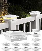 Vista 13 de T-SUN Luces Solares para Tapas de Postes Paquete de 6 para Postes de Vinilo/Madera de 4x4, Impermeables para Exteriores Blanco Cálido y Frío