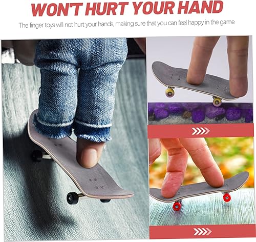 Miniatura 6 de Yardwe 4 unids Finger Skateboard Mini Skateboard Pro Skateboard Fingertip Movimiento Suministros Patineta Juguetes Tablas de Dedo para Niños