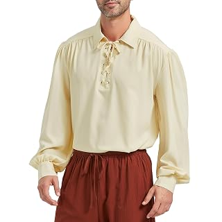 Pirate Shirt Men Renaissance Faire Costume Medieval Victorian Shirt Vampire Gothic Steampunk Costume Halloween Cosplay Tops - Amazon product rated Grade A